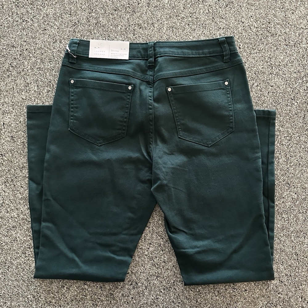LC Lauren Conrad Skinny Jeans Womens Size 10 Ultra Soft Stretch Slim Fit Green - Picture 6 of 7